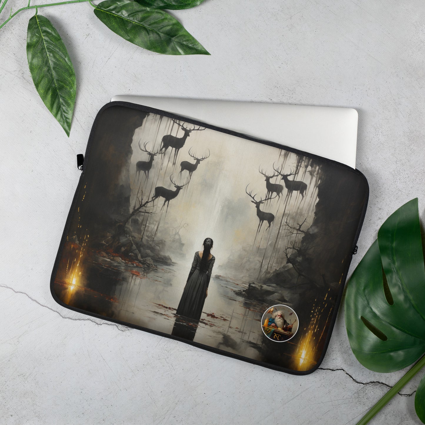 Lake Serenade: Haunting Maiden Laptop Sleeve Inspired by Francisco de Goya