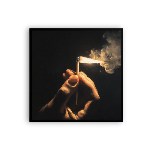 Dark Academia Wall Art – Lit Match Canvas Print | Moody Figurative Home Decor