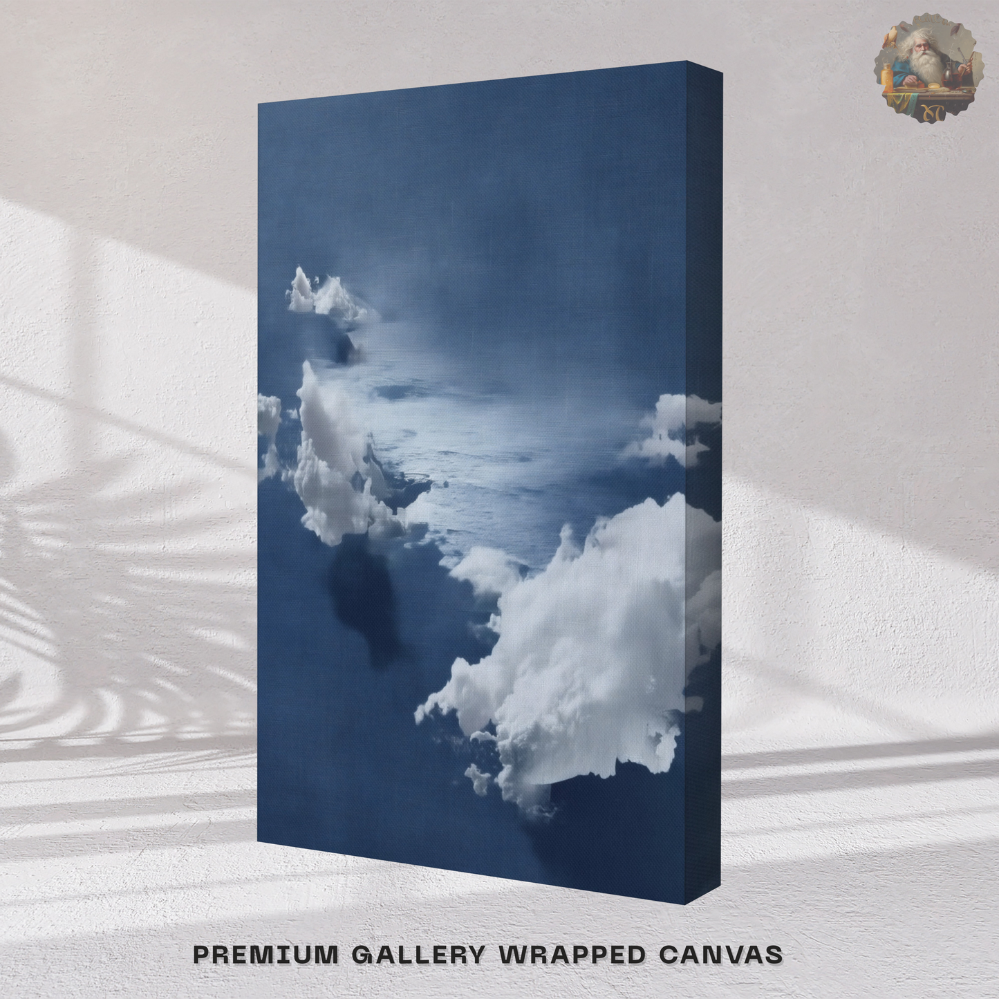 Blue Cloud Canvas Print – Coastal Minimalist Wall Art | Navy Japandi Calm Home Decor