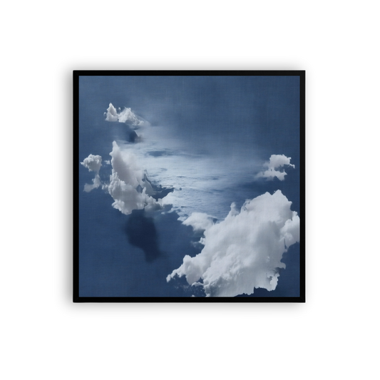 Blue Cloud Canvas Print – Coastal Minimalist Wall Art | Navy Japandi Calm Home Decor