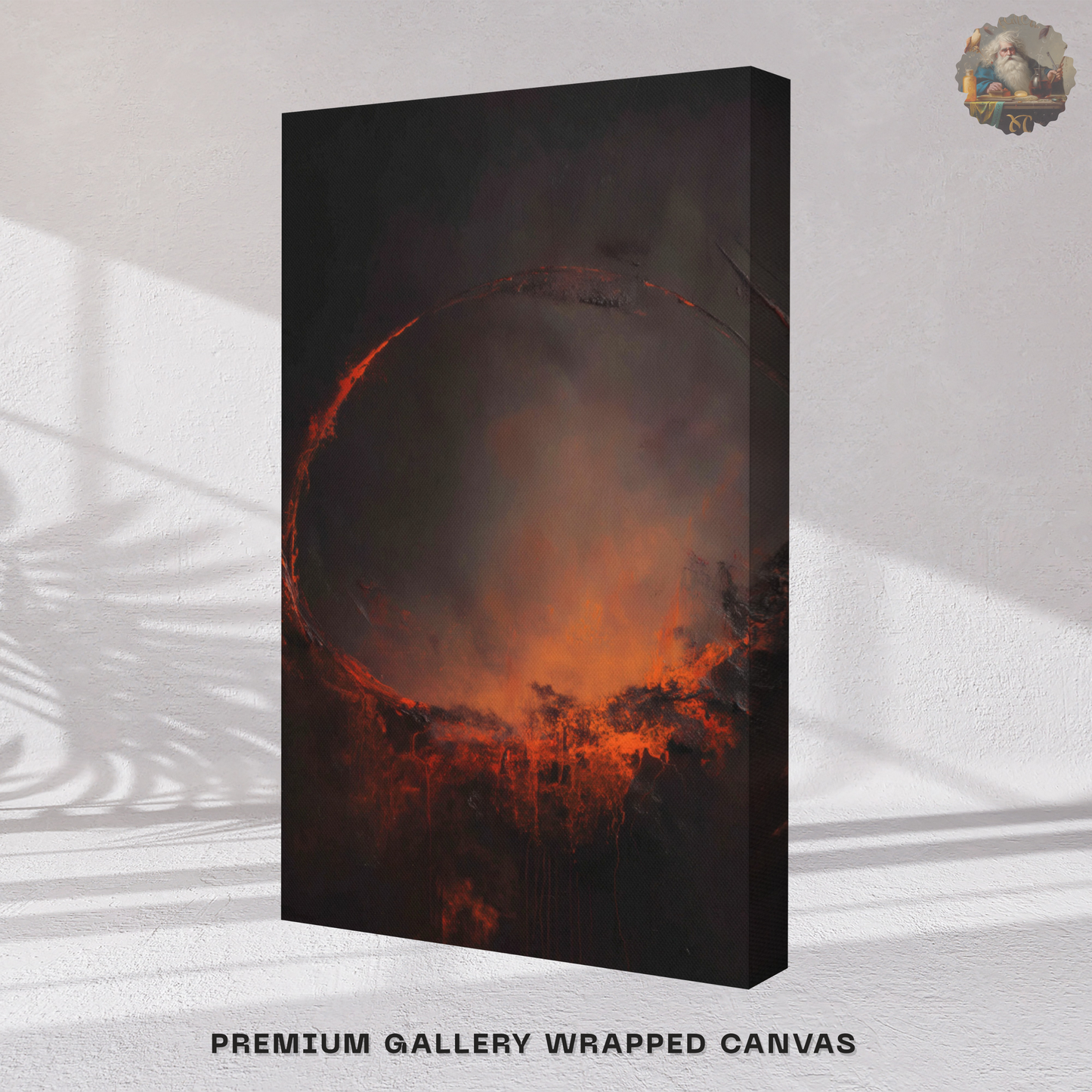 Eclipse Canvas Print – Dark Abstract Solar Ring Wall Art | Moody Cosmic Home Decor