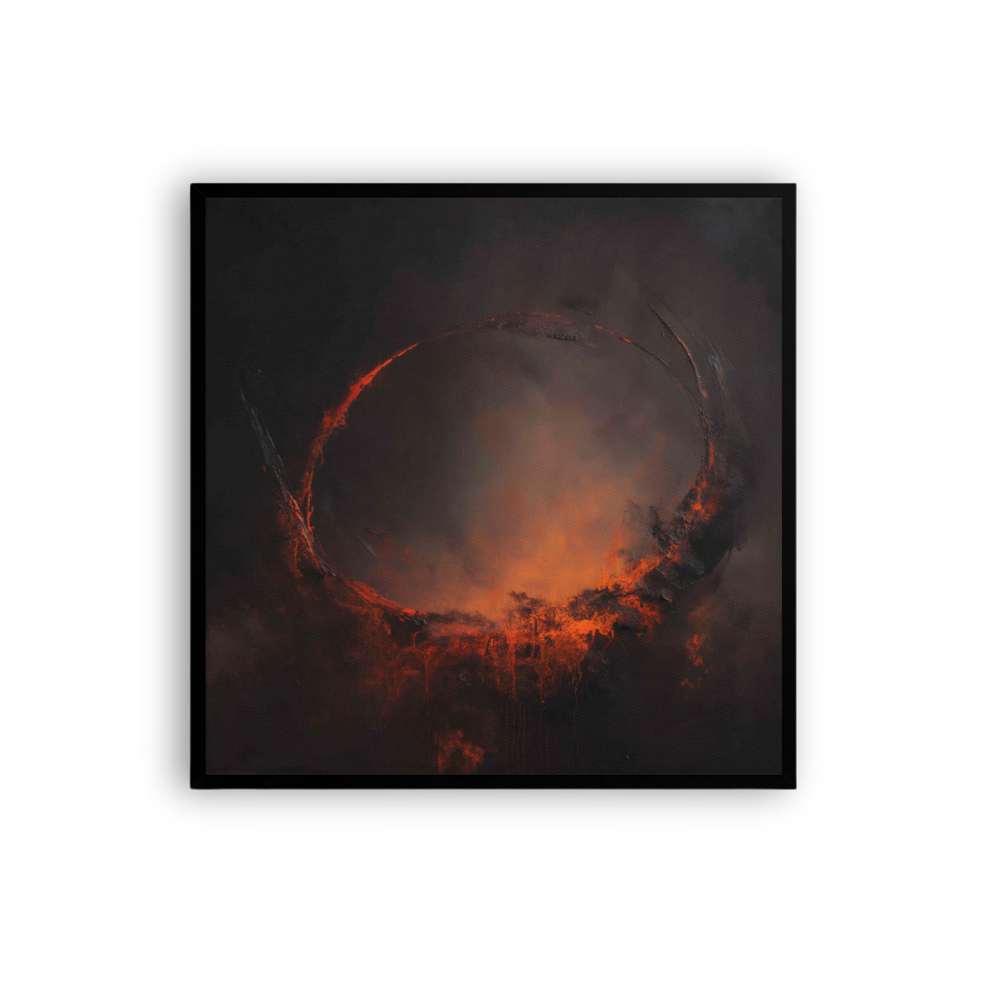 Eclipse Canvas Print – Dark Abstract Solar Ring Wall Art | Moody Cosmic Home Decor