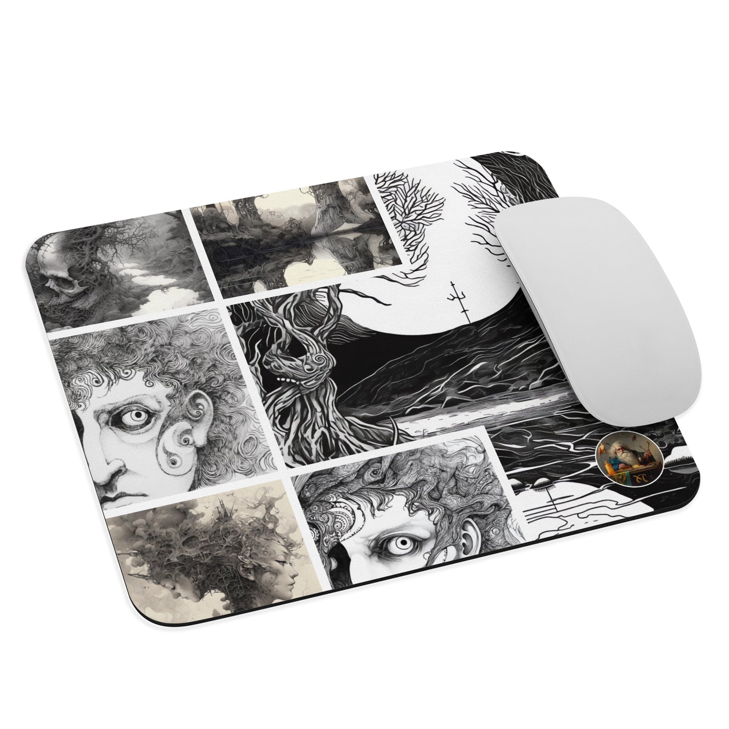 Austin Osman Spare Inspired Collage Art Mouse Pad