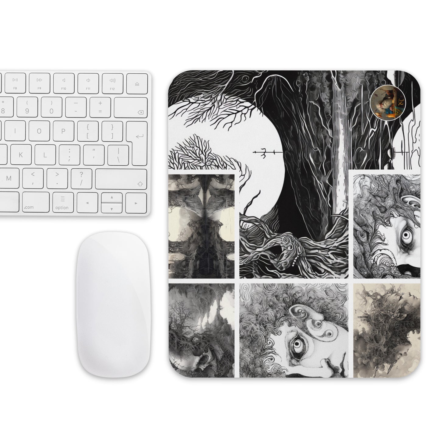 Austin Osman Spare Inspired Collage Art Mouse Pad