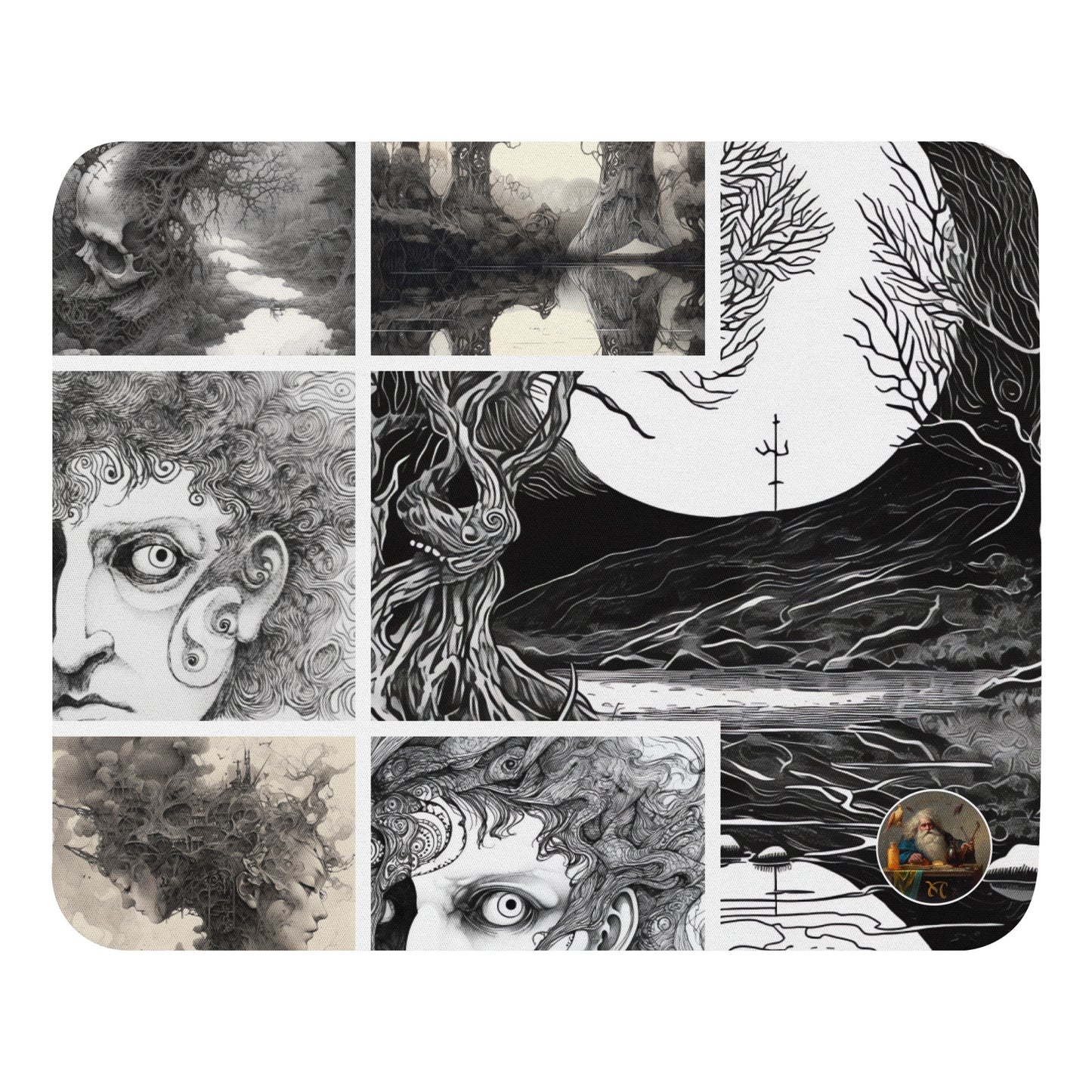 Austin Osman Spare Inspired Collage Art Mouse Pad