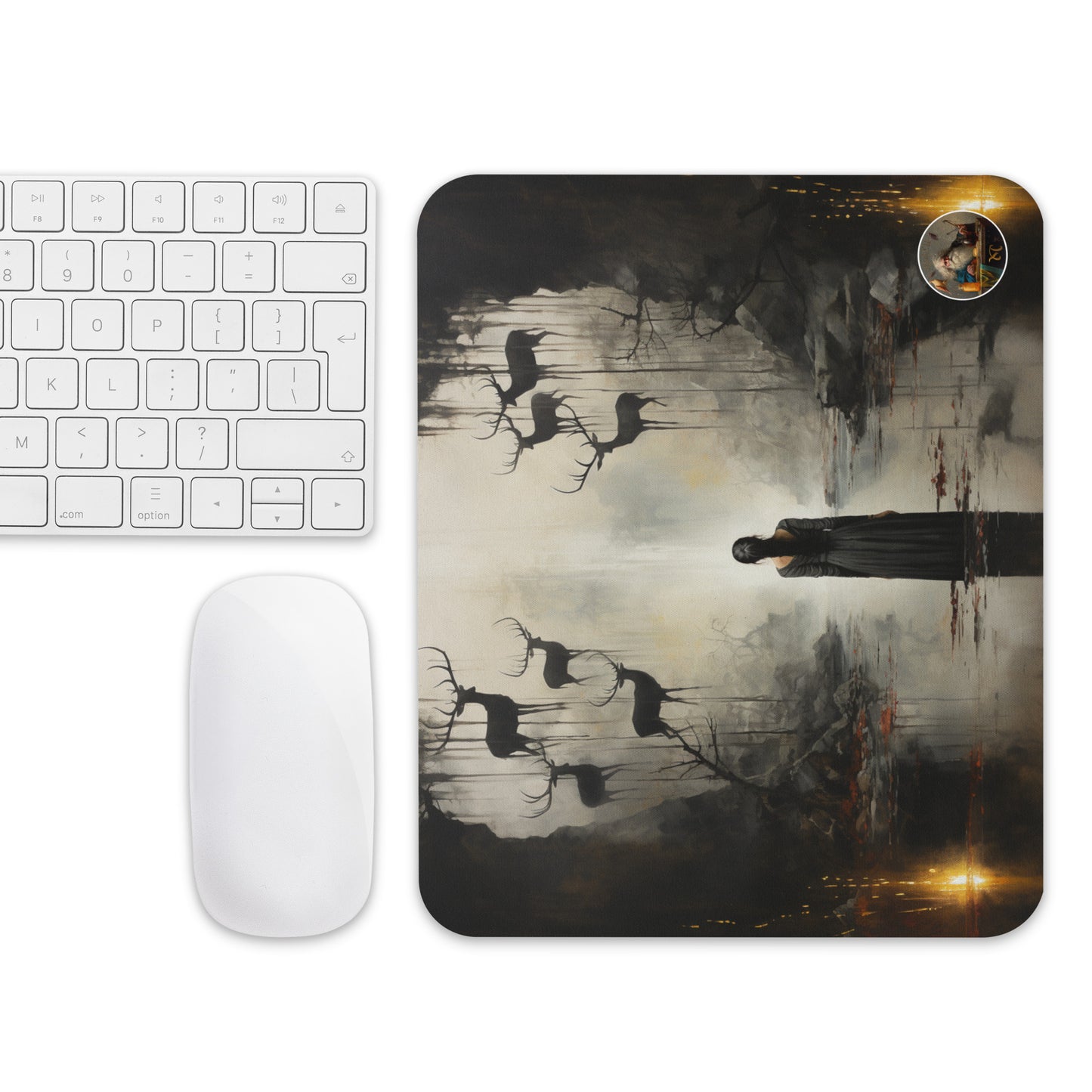 Lake Serenade: Haunting Maiden Mouse Pad Inspired by Francisco de Goya