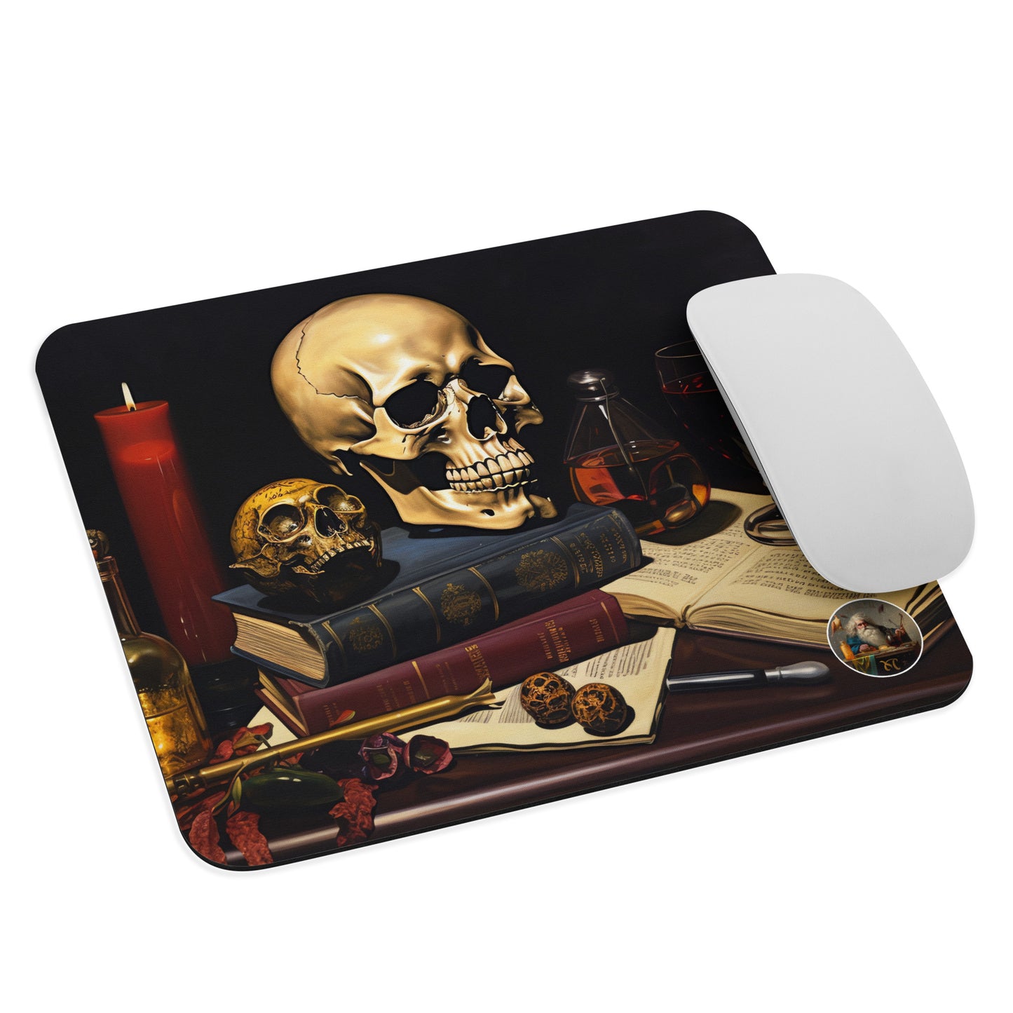 Cryptic Vanitas Mouse Pad Inspired by Caravaggio