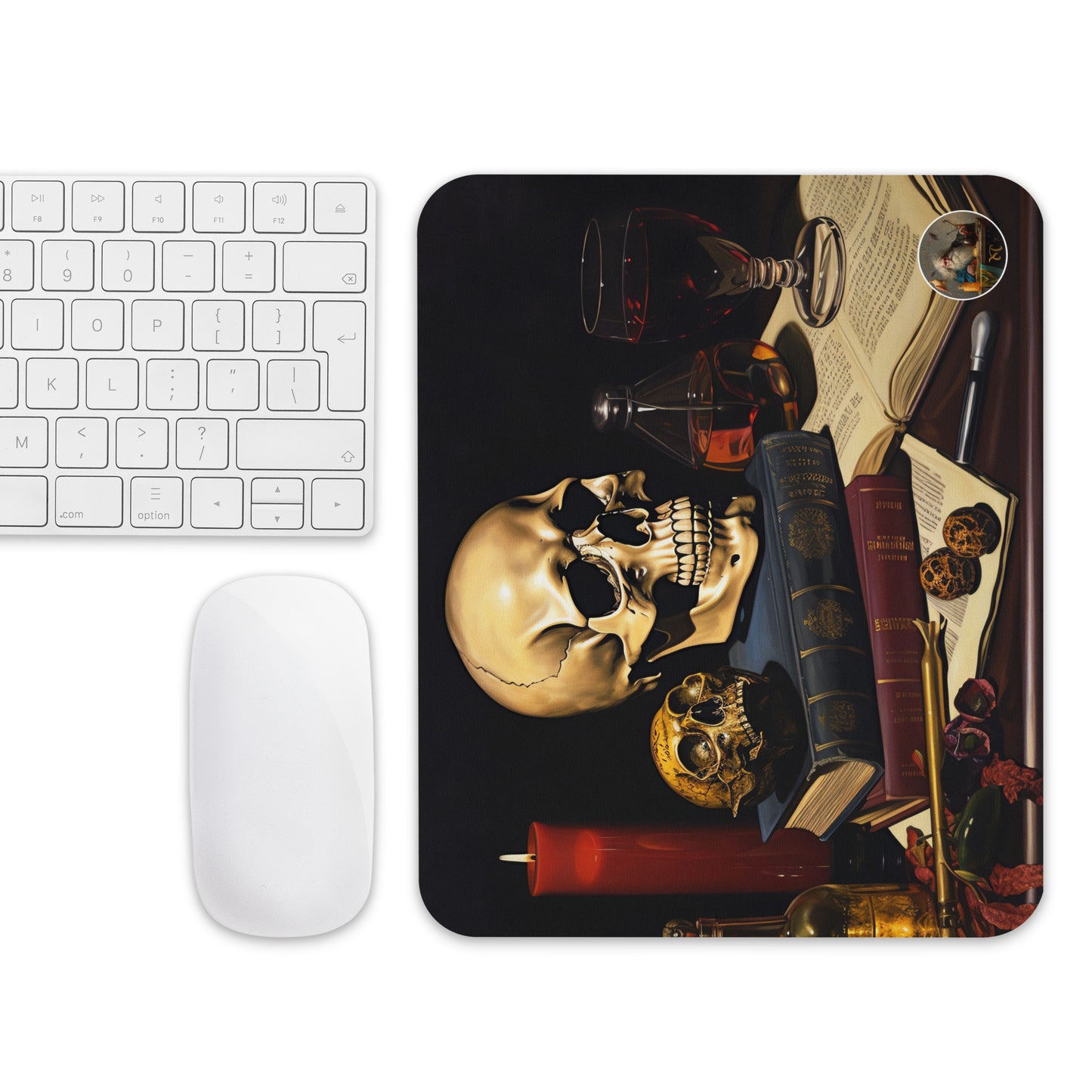 Cryptic Vanitas Mouse Pad Inspired by Caravaggio