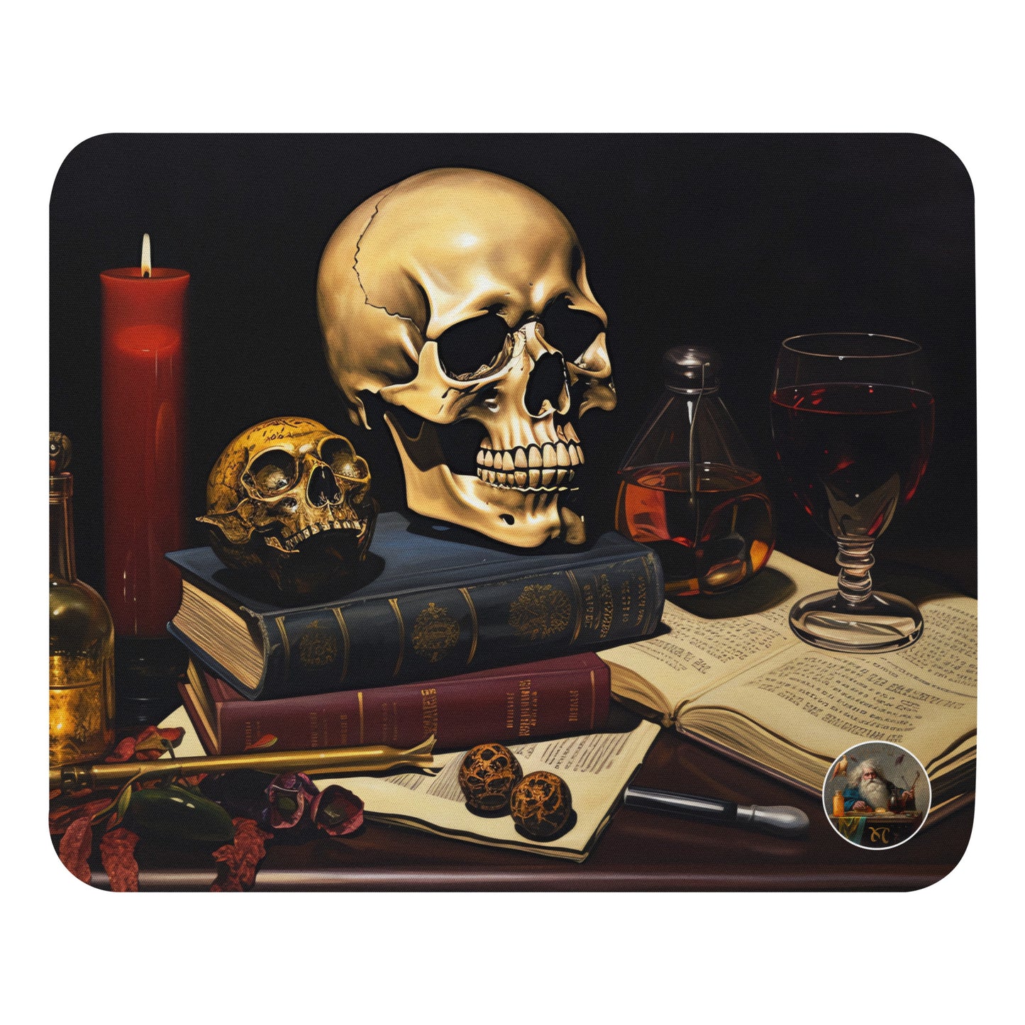 Cryptic Vanitas Mouse Pad Inspired by Caravaggio