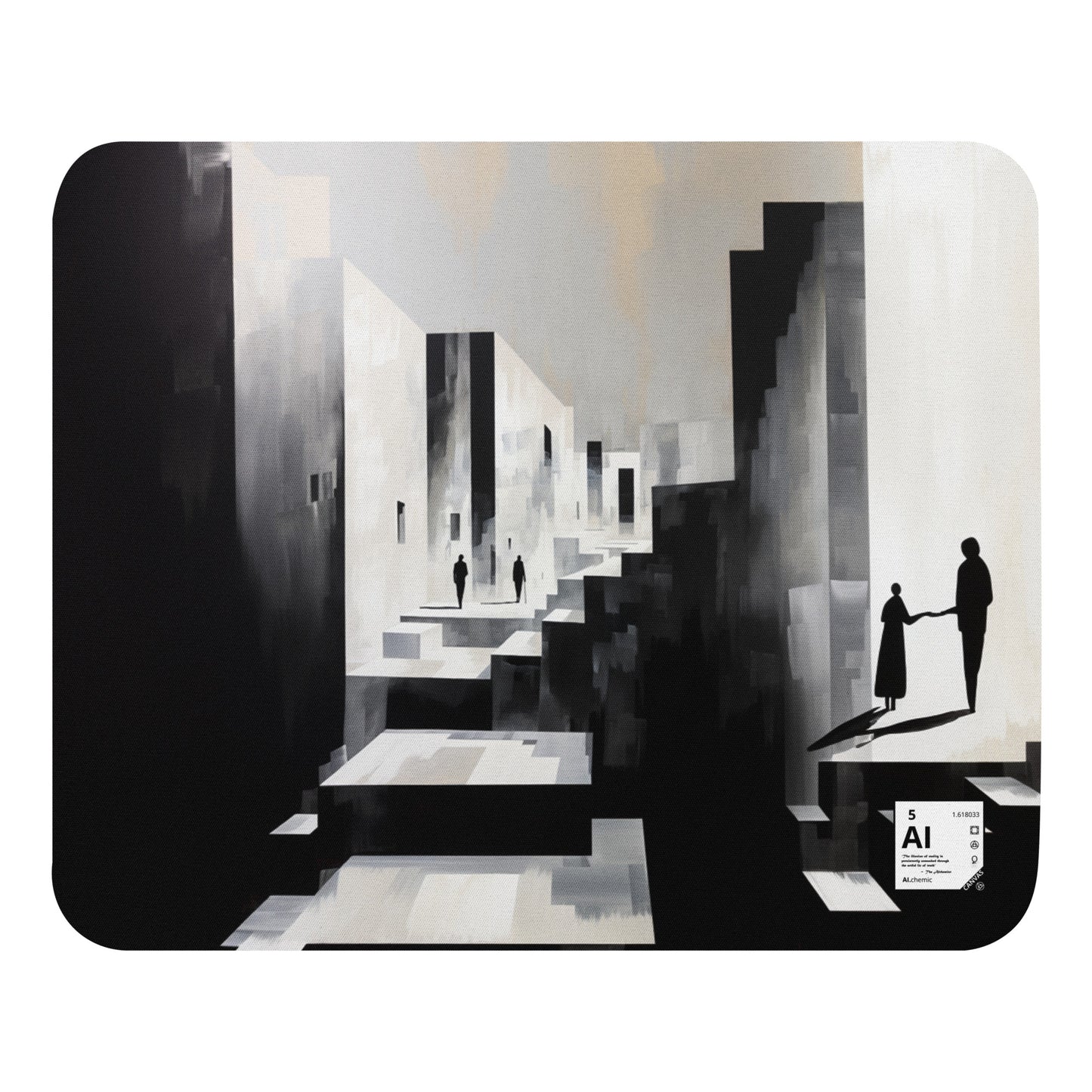 Shadowed Realities Mouse Pad - Picasso-Inspired Chiaroscuro Design