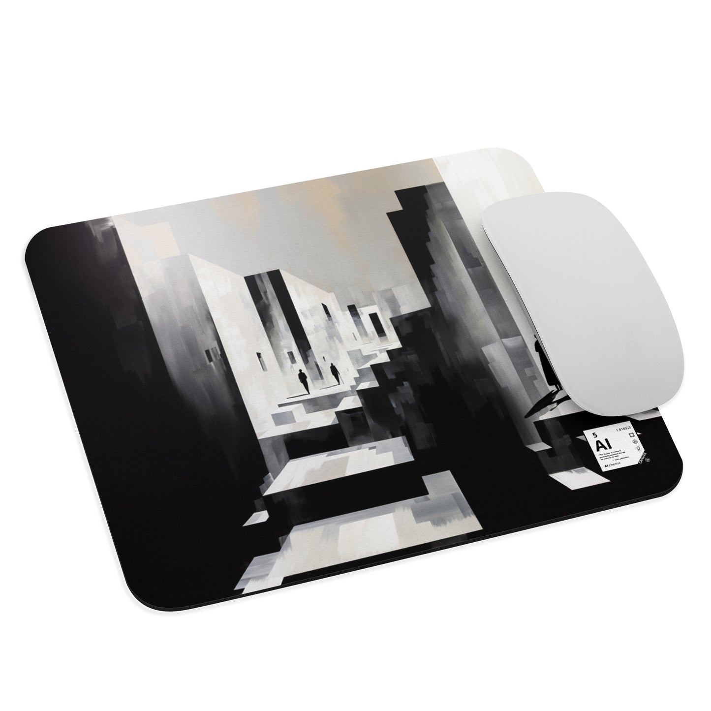 Shadowed Realities Mouse Pad - Picasso-Inspired Chiaroscuro Design