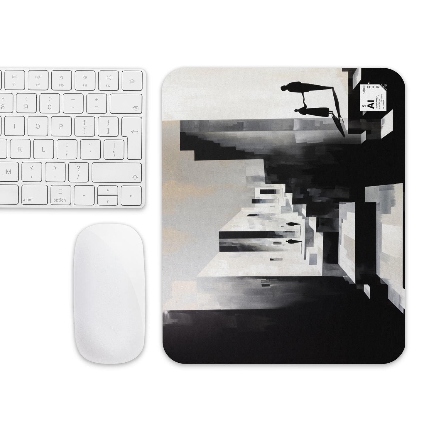 Shadowed Realities Mouse Pad - Picasso-Inspired Chiaroscuro Design