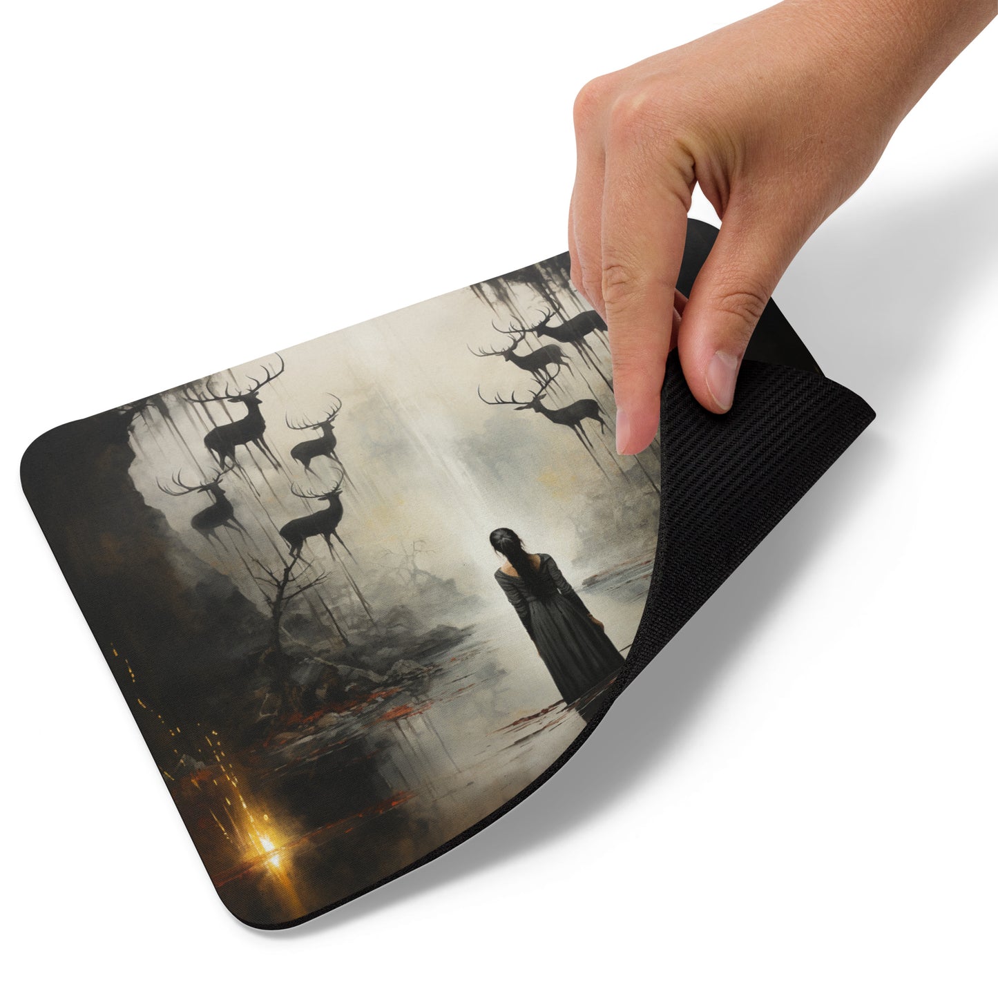 Lake Serenade: Haunting Maiden Mouse Pad Inspired by Francisco de Goya