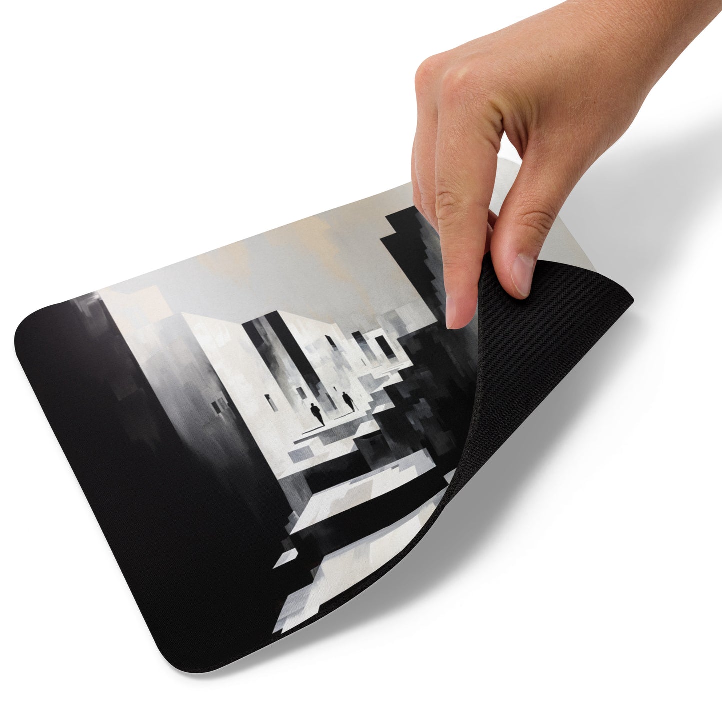 Shadowed Realities Mouse Pad - Picasso-Inspired Chiaroscuro Design