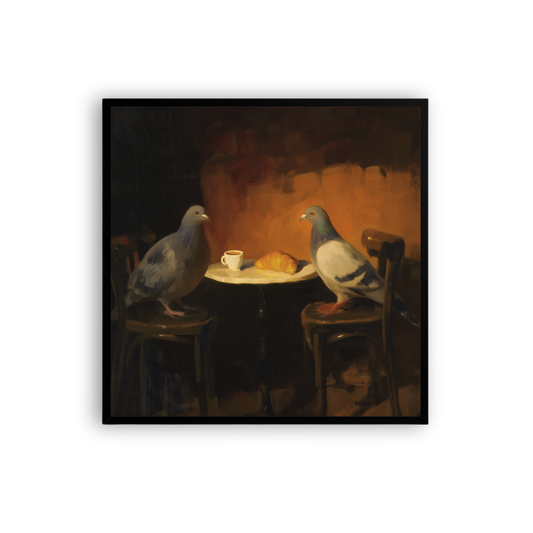 The Negotiation – Pigeon Bistro Canvas Print