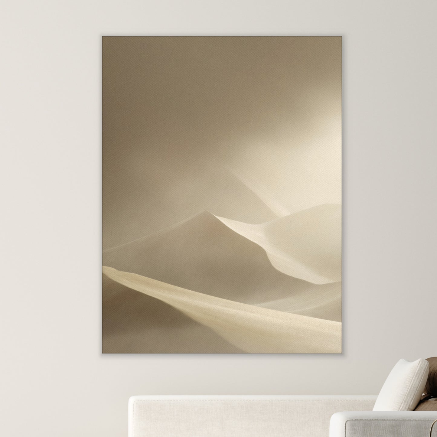 Sand Dune Canvas Print – Japandi Minimalist Wall Art | Neutral Wabi-Sabi Home Decor