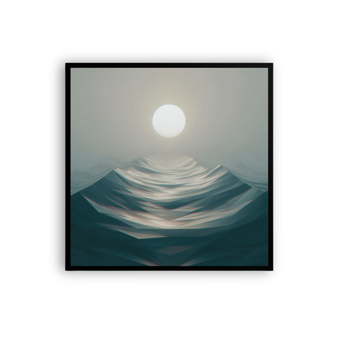 Solstice Tide — Retro-Futurist Minimal Coastal Canvas