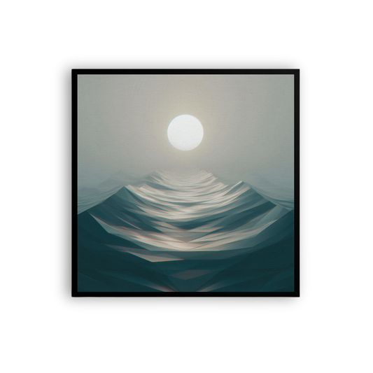 Solstice Tide — Retro-Futurist Minimal Coastal Canvas